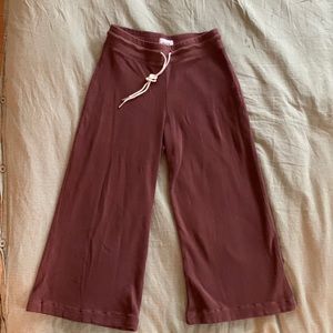 MATE THE LABEL Cocoa Brown Thermal Wide Leg Pants size XS